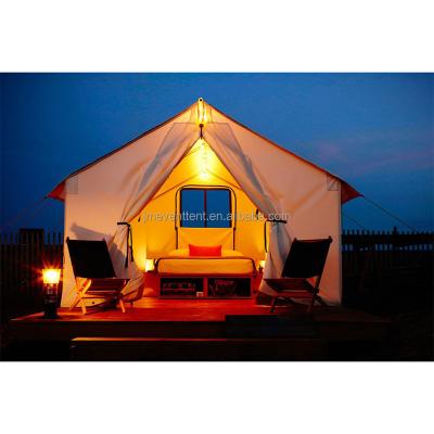 China Hotel Wholesale Price Outdoor Canvas Luxury ST/ST Frame Safari Glamping Tents For Sale Hotel Tent for sale