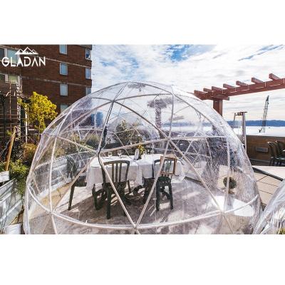 China Outdoor Garden Party GLADAN Custom Clear Bubble Dome Plastic Igloo Dome Tents For Dining/Coffee Shop With PVC Door for sale