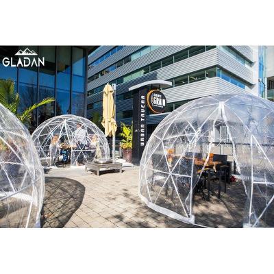 China GLADAN Outdoor Party Outdoor Tents Waterproof Clear Dome Cafe Tent PVC Coating 6m Restaurant Dome Tent for sale