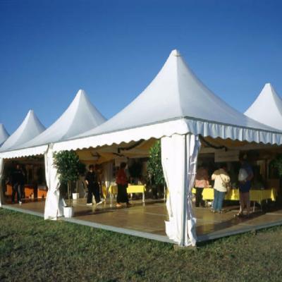 China Fireproof/Snow and Wind Resistant/UV Resistant/Tear Resistant Pagoda Tent with PVC Coating and Aluminum Alloy High Frame Folding Tent Pallet Tents for sale