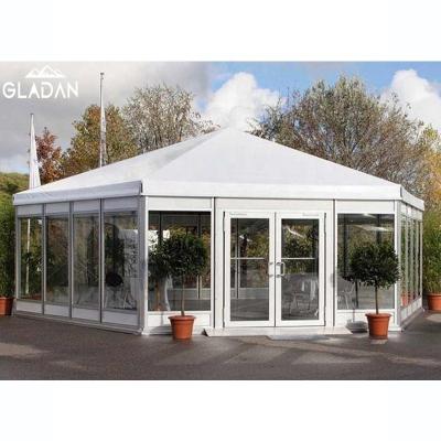 China Wedding Small Event Marquee Transparent Glass Framed Aluminum Tent Sun House for sale