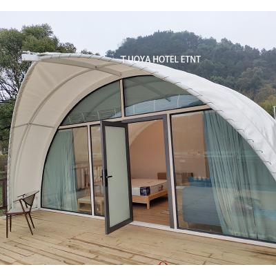 China Soundproof Glamping Hotel Resort New Safari Wooden Tent Modular Prefab House Villa for sale