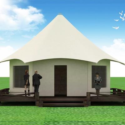 China GLADAN Soundproof Sound Proof Membrane Hexagonal Sound Proof Membrane Strong Modular Structure 25sqm Safari Glamping Hotel Tent Lodge For Sale for sale