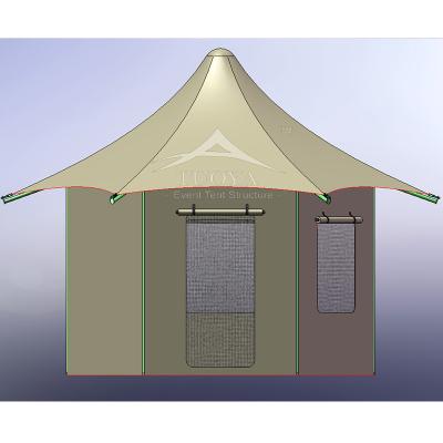 China New Hotel Style 4m Glamping Four Season Tent Easy Assemble Eco PVC Lodge Tent For Accommodation for sale