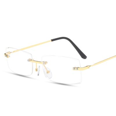 China Fashion Sunglasses Frameless Sunglasses Shape Small Rectangle Shades New Trendy Rimless Sunglasses 2021 Women for sale