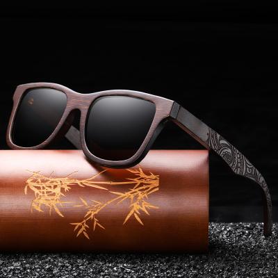 China Fashion sunglasses shape to polarized wooden logo bambu temple custom sunglasses 2021 bamboo sunglasses 2020 for sale