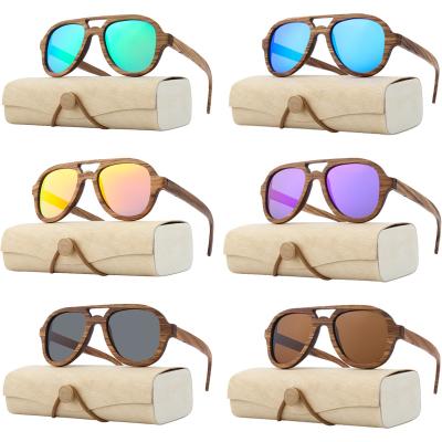 China Fashion Sunglasses Factory OEM Handmade Design Polarized Mens Womens Wooden Bamboo Sunglasses UV400 With Bamboo Case for sale