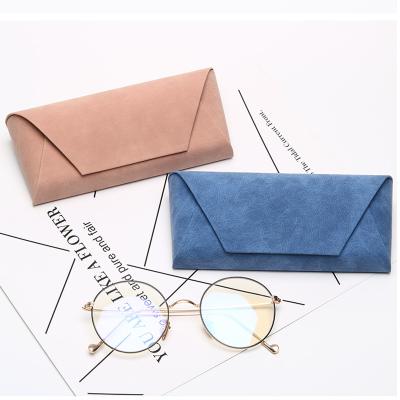 China EVA Glass Box Sunglasses Folding Sunglasses Box Triangle Glass Handmade Leather Case for sale