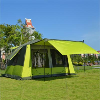 China Portable Outdoor Oversized Luxury Large Camping Tent People Tent Rain Storm 8-12 Two Bedrooms One Living Room Family Tent for sale