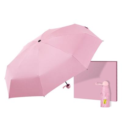 China Wholesale Ultralight 5 Modern Mini Times Pocket Umbrella From Sunny Vinyl With Case Print Logo for sale