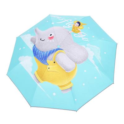 China Modern Wholesale Small Folding Umbrella For Kids Cartoon Children With Reflective Markings for sale