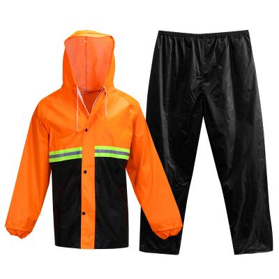 China Factory Custom Waterproof Raincoat Windproof OEM&ODM Raincoat With Reflective Tape With Pants Printed Logo For Men And Women for sale