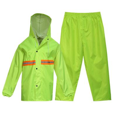 China High Quality Thick Luminous Reflective Suit Rain Jacket Foldable Rain Tracksuit Windproof Waterproof Raincoat for sale