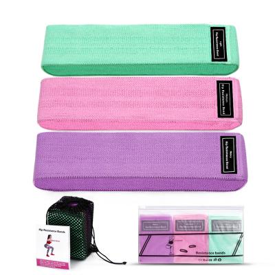 China High Elasticity Yoga Tension Belt Polyester Cotton Hip Resistance Band Exercises Elastic Fitness Loop Bands For Exercise for sale