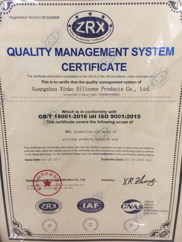 ISO9001 - Guangzhou Xinqi International Trade Co., Ltd.