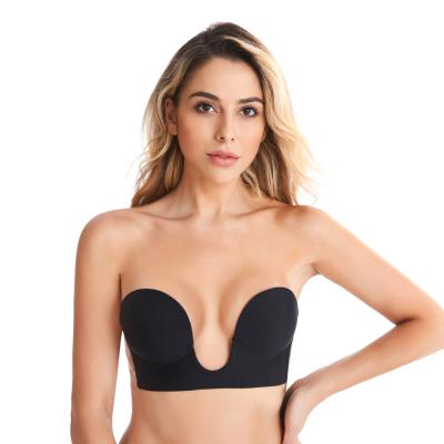 China QUICK DRY invisible back bra with clear back and straps lift up adhesive strapless lift up invisible bra for sale