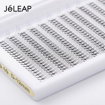 China Style 0.10 C cc D Dual Density 3d Curl 12mm Long Pointed Low Curl Handmade Natural Tapered Lashes Pre Made Volume Eyelash Extensions for sale