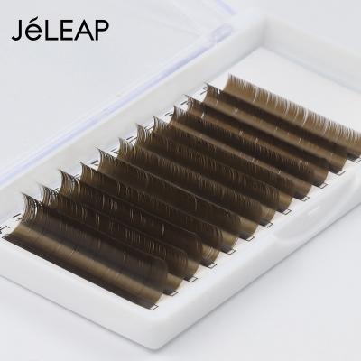 China Natural Different Lashes Extensions Classic Caramel Brown Curl False Eyelash Extension 0.07 0.10 0.15 C D False Eyelashes Wholesale for sale