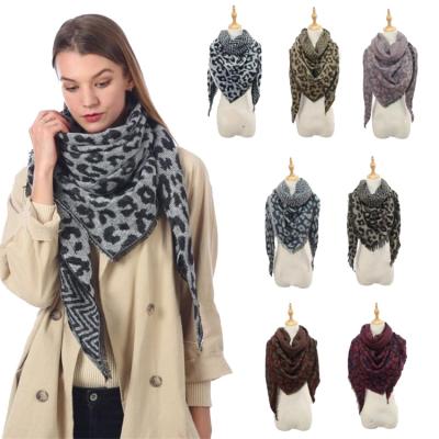 China Factory New Arrival Winter Ladies Cashmere Poncho Wraps Leopard Print Classic Triangle Acrylic Warm Other Scarves And Shawls for sale