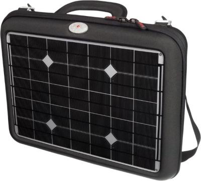 China Waterproof Solar Powered Laptop Bag DSLR Batteries 18W Solar Panel Briefcase for sale