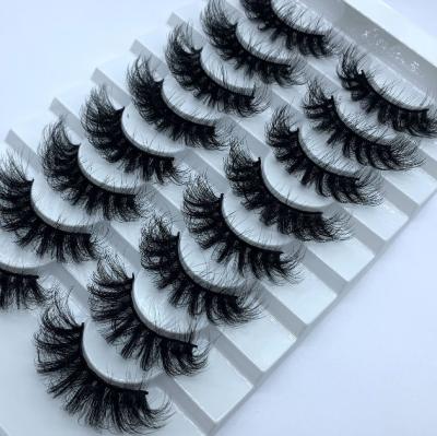 China Eyes Made Big and Beautiful Faux Mink Lashes 8 22mm to 25mm Pairs Curly Eyelashes Tray Wholesale Fluffy Lashes for sale