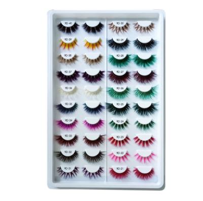 China Eyes made big and beautiful he50171c mink hair eyelashes 3d colored mink locks for sale