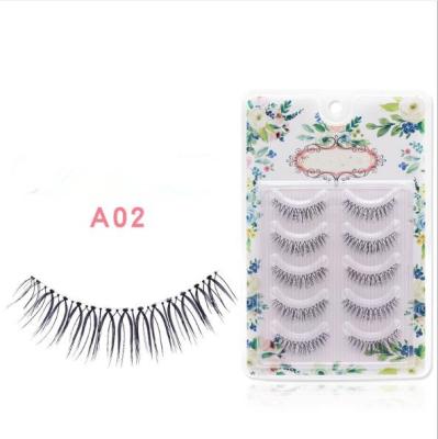 China He12308a new big and beautiful style made eyes edged false eyelashes natural realistic handmade transparent terrier eyelashes for sale