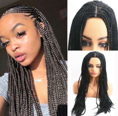 China Wig Quality Size Braid Change Hairstyle Synthetic Hair Popular Dirty Black Women Colored Long Braids for sale