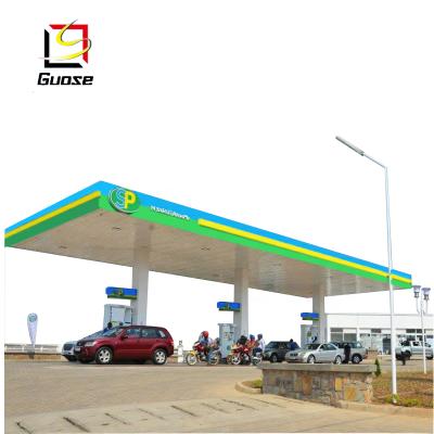 China Gas Station Canopy Gas Station Canopy Structural Covering Prefab Cost for sale