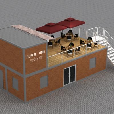 China Oil station hot sale modern design prefab modular mobile coffee shop container cafe for sale