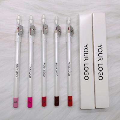 China Custom wholesale new arrival labra matte waterproof lip liner vendor cream brown pencil with sharpener for sale