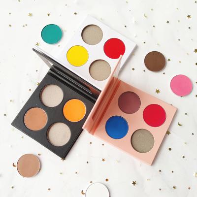 China Good quality waterproof sombra paleta ojos duo platinum small eyeshadow palette private label makeup neon eyeshadow chrome palette for sale