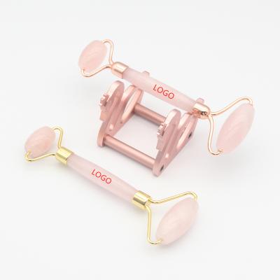 China Silent Hot Selling Jade Rodillo Rose Quartz Flawless Contour Roller Anti-puffiness Jade Facial Roller for sale