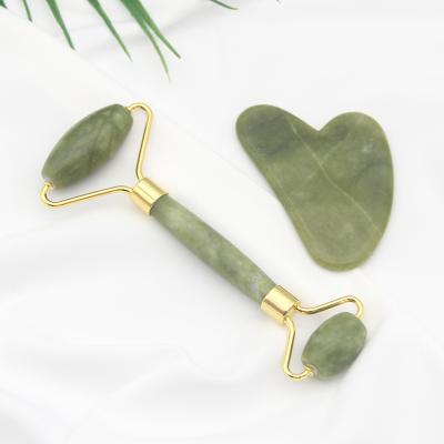 China Anti aging jade roller jade massage roller gua silent facial green sha wholesale price skin massager tool for sale