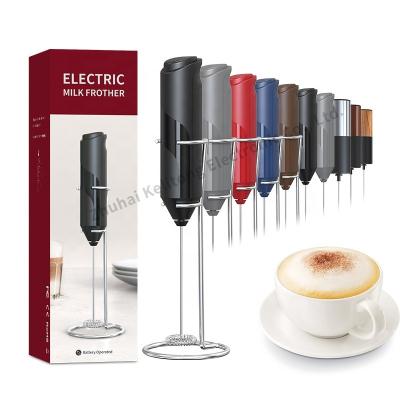 China Stocked 2022 Amazon Hot Milk Frother Small Handheld Milk Frother With Color Package for sale