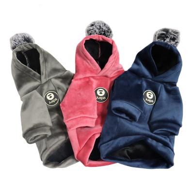 China Soft Viable Fleece Dog Coat Winter Pet Sweater Clothes Warm Winter Dog Sweatshirt Chihuahua Dog Hooded Coat Puppy Clothes for sale