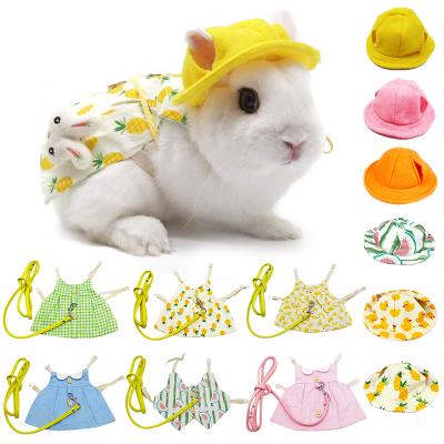 China Pet Stocked Rabbit Clothes Cute Jacket Coat For Small Animal Bunny Hamster Bag Hat Outdoor Rabbit Dress Accessories Harness Leash Vest for sale