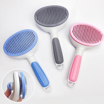 China Viable Pet Cat Comb Self-cleaning Needle Comb Dogs and Cats Sweep Hair Removal Hair Comb Float Hair Cleaning Fiber Remover for sale