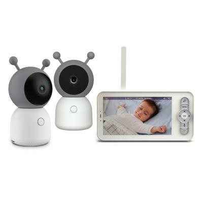 China Built-in Siren 5-inch high-definition 1080P wireless 360 degree baby caregiver safety camera baby monitor for sale