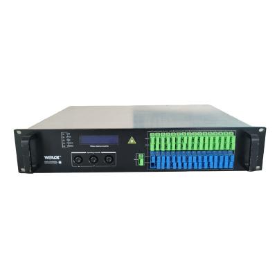 China FTTX 32Ports Edfa Power Supply Dual WDM 18dbm Outputs 1550nm Catv Edfa Amplifier for sale