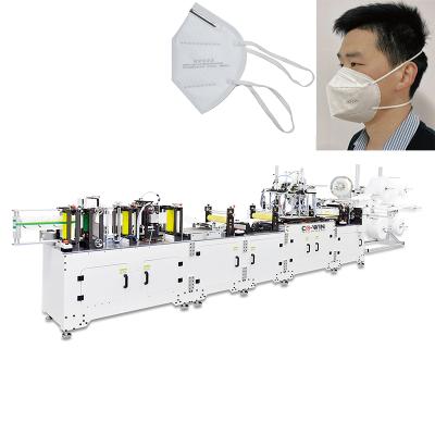 China High Speed ​​KN95 N95 CO-WIN 130 pcs/min automatic logo printing head facial folding loop n95 mask machine for sale