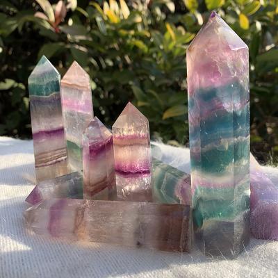 China China Wholesale Natural Green Purple Pink Fluorite Crystals Fluorite Stone Healing Towers for sale