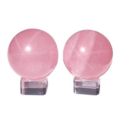 China China High Quality Starlight Gemstone Sphere Pink Star Rose Crystal Quartz Ball Crystals Healing Stones for sale