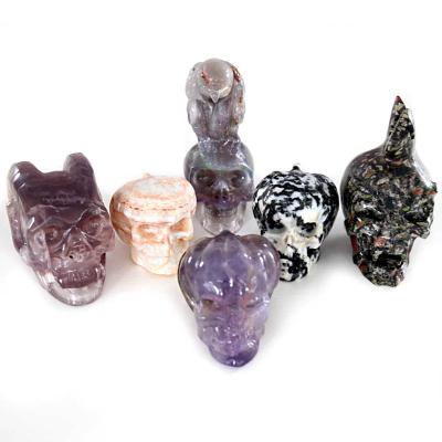 China China Natural Crystal Stone Carving Various Crystal Skulls Healing Crafts for sale