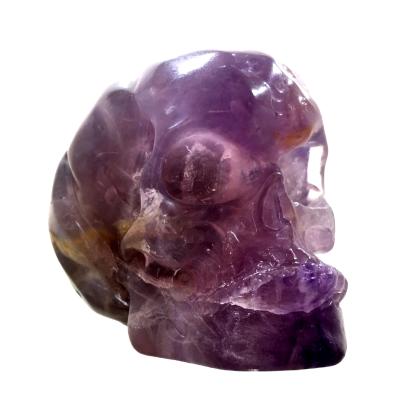 China Wholesale Purple Skulls Crystal Skulls Crystal Craft from India Fluorite for Decoration for sale