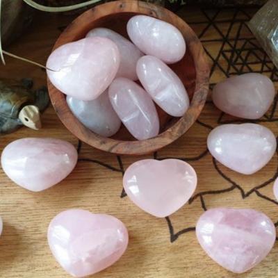 China Wholesale Heart Shaped Hearts Unicorn Rose Quartz Crystal Healing Chakra Carvings Gemstone China Hand Carved for sale