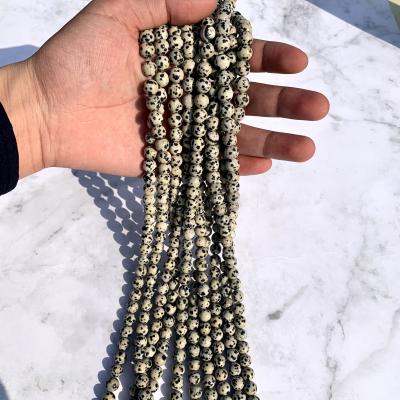 China Wholesale 3/4/6/8MM CLASSIC Series Crystal Bracelet Necklace Beads Dalmatian Stone Beads Loose Beads For Jewelry Making DIY for sale