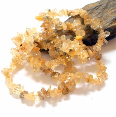 China Crystal Fashion Gold Rutilated Quartz Crystal Chips Bracelet, Women Jewelry Wholesale Healing Power Gemstone for sale