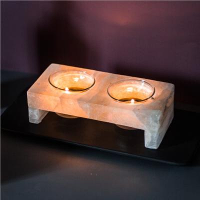 China Eco-friendly Stunning Natural Stone Selenite Agate Candle Holder Candle Holder For Decoration for sale