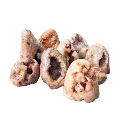 China China Hot Selling Wholesale Natural Healing Crystals Pink Amethyst Stand Geode for sale